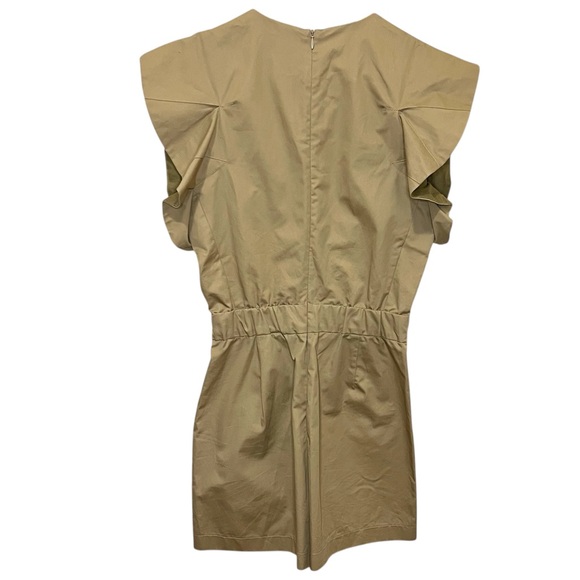 Maje Iparvin Flutter Sleeve Romper Tan Size 36 Small - Picture 6 of 15